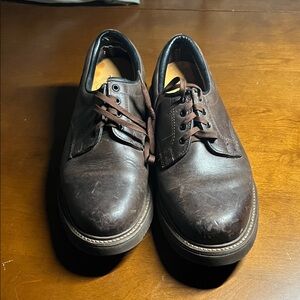 Feathers Dark Brown Leather Oxfords Size 8